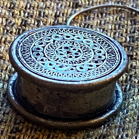 Unique Tribal Gauge Earrings Silver Handmade - Picture 6 of 10